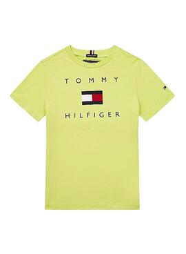 Camiseta Tommy Hilfiger Logo Amarillo Para Niño