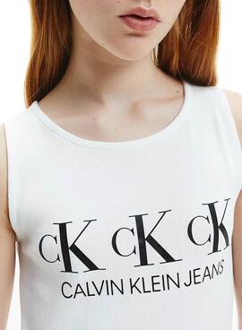 Camiseta Calvin Klein Repeat Blanco Para Niña