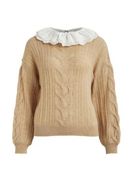 Jersey Vila Vielsebet Beige Para Mujer