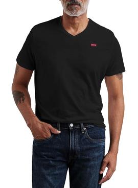 Camiseta Levis VNeck Negro para Hombre
