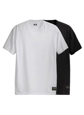 Camisetas Levis Skate Blanco y Negro para Hombre