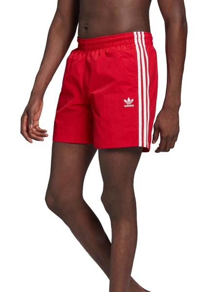 ala oído lanzadera Bañador Adidas 3 Stripe Rojo Para Hombre