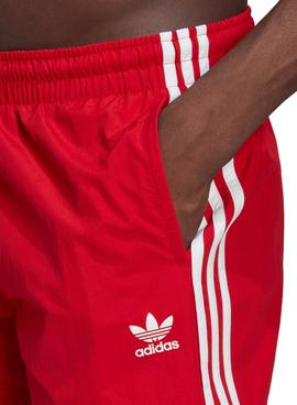 Bañador Adidas 3 Stripe Rojo Para Hombre