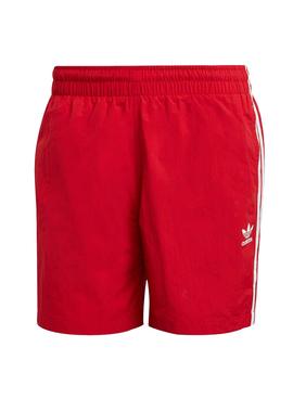 Bañador Adidas 3 Stripe Rojo Para Hombre