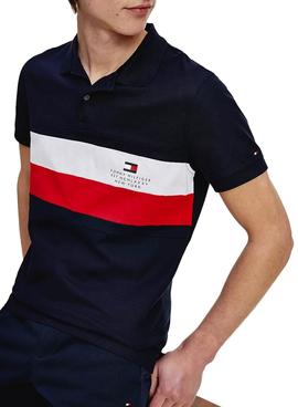 Polo Tommy Hilfiger Chest Stripe Marino Hombre