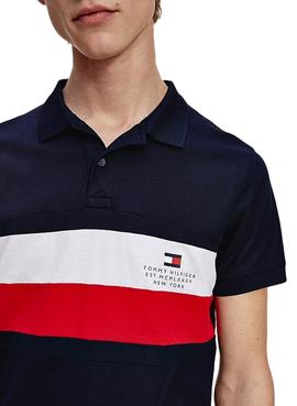 Polo Tommy Hilfiger Chest Stripe Marino Hombre