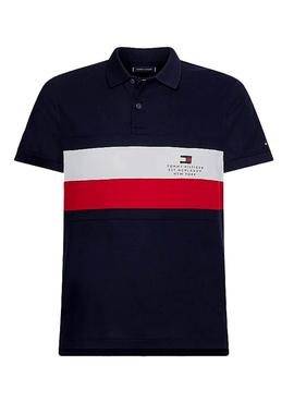 Polo Tommy Hilfiger Chest Stripe Marino Hombre