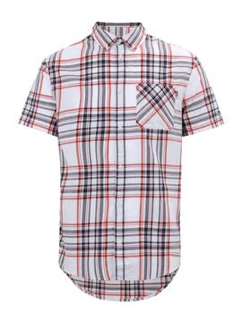Camisa Tommy Jeans Check Blanco Para Hombre