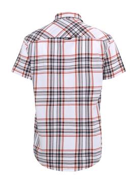 Camisa Tommy Jeans Check Blanco Para Hombre
