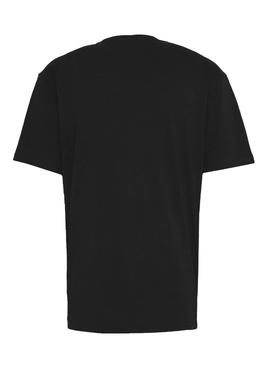 Camiseta Tommy Jeans Linear Logo Negro Para Hombre