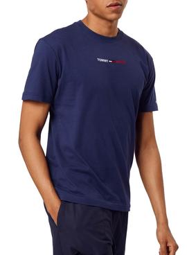 Camiseta Tommy Jeans Linear Logo Marino Hombre