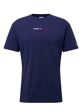 Camiseta Tommy Jeans Linear Logo Marino Hombre