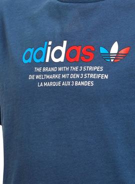 Fabricación Dependiente manga Camiseta Adidas Adicolor Graphic Azul Niño y Niña