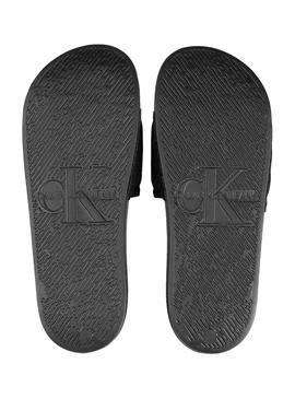 Chanclas Calvin Klein Slide Monogram Negro Hombre