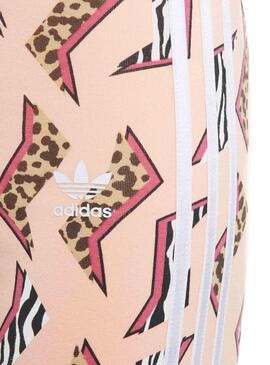 Leggings Adidas Allover Print Rosa Claro Para Niña