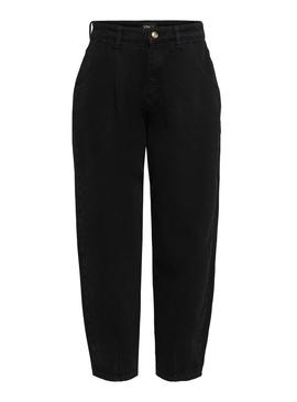 Pantalon Vaquero Only Verna Balloon Negro Mujer