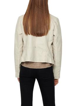 Chaqueta Only Gemma Biker Beige para Mujer