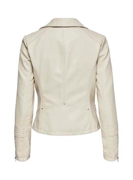 Chaqueta Only Gemma Biker Beige para Mujer