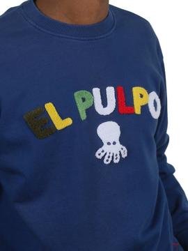 Sudadera El Pulpo Towel Azul Para Hombre