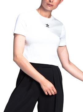 Camiseta Adidas Crop Top Blanco Para Mujer 