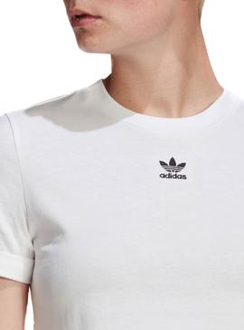 Camiseta Adidas Crop Top Blanco Para Mujer 