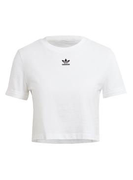 Camiseta Adidas Crop Top Blanco Para Mujer 