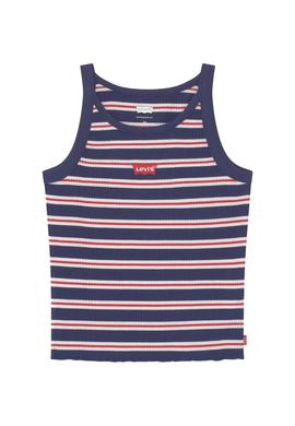 Top Levis Ribbed Tank Azul Marino Para Niña