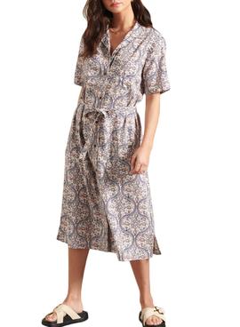 Vestido Superdry Printed Blanco Para Mujer