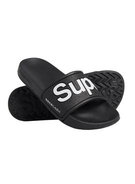 Chanclas Superdry Eva Pool Negro Para Mujer