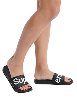 Chanclas Superdry Eva Pool Negro Para Mujer