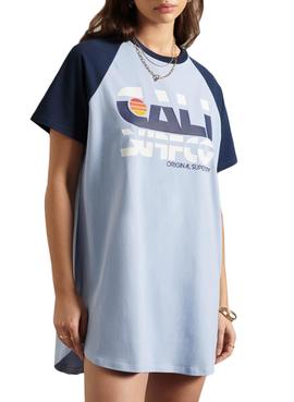 Vestido Superdry Cali Surf Azul Para Mujer