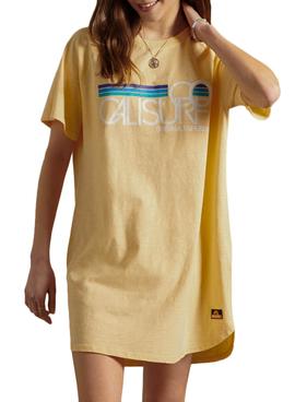 Vestido Superdry Cali Surf Amarillo Para Mujer