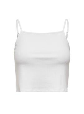 Top Only Larra Cropped Blanco Para Mujer