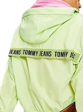 Chaqueta Tommy Jeans Yoke Verde Para Mujer