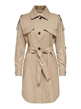 Gabardina Only Miria Coat Beige Para Mujer