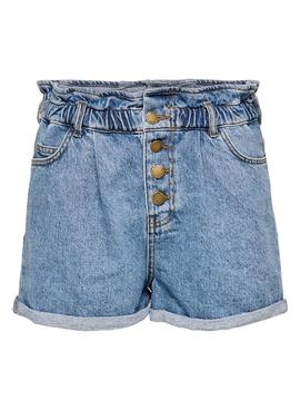 Short Only Cuba Life Paperbag Denim Para Mujer