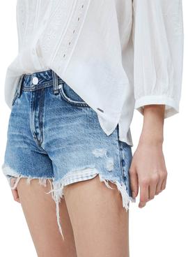 Short Pepe Jeans Thrasher Azul Para Mujer