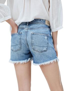 Short Pepe Jeans Thrasher Azul Para Mujer
