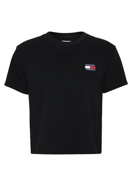 Camiseta Tommy Jeans Badge Negro Para Mujer