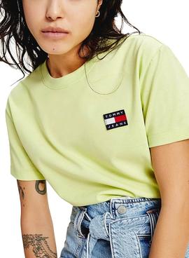 Camiseta Tommy Jeans Badge Verde Para Mujer