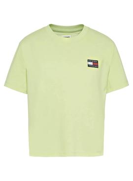 Camiseta Tommy Jeans Badge Verde Para Mujer