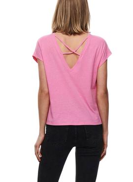 Camiseta Only Ama Life Rosa Para Mujer