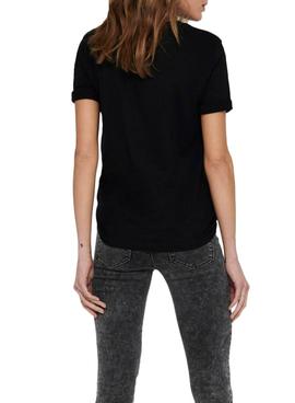 Camiseta Only Iris Life Negro Para Mujer