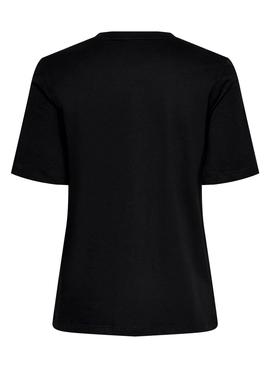 Camiseta Only Iris Life Negro Para Mujer