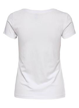 Camiseta Only Vibe Life Blanco Para Mujer