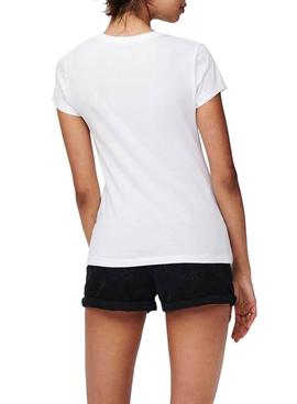 Camiseta Only Vibe Life Blanco Para Mujer