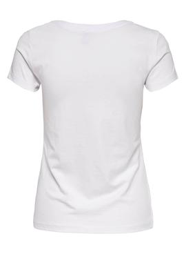 Camiseta Only Vibe Life Blanco Para Mujer