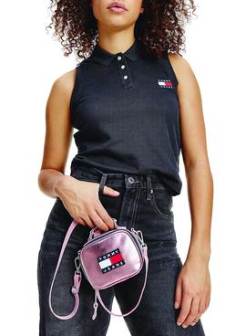 Polo Tommy Jeans Crop Negro Para Mujer