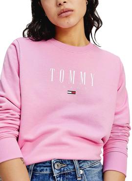 Sudadera Tommy Jeans Regular Rosa Para Mujer
