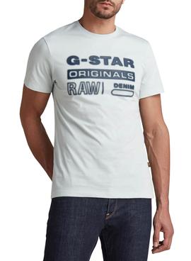 Camiseta G-Star Originals Azul Claro Para Hombre